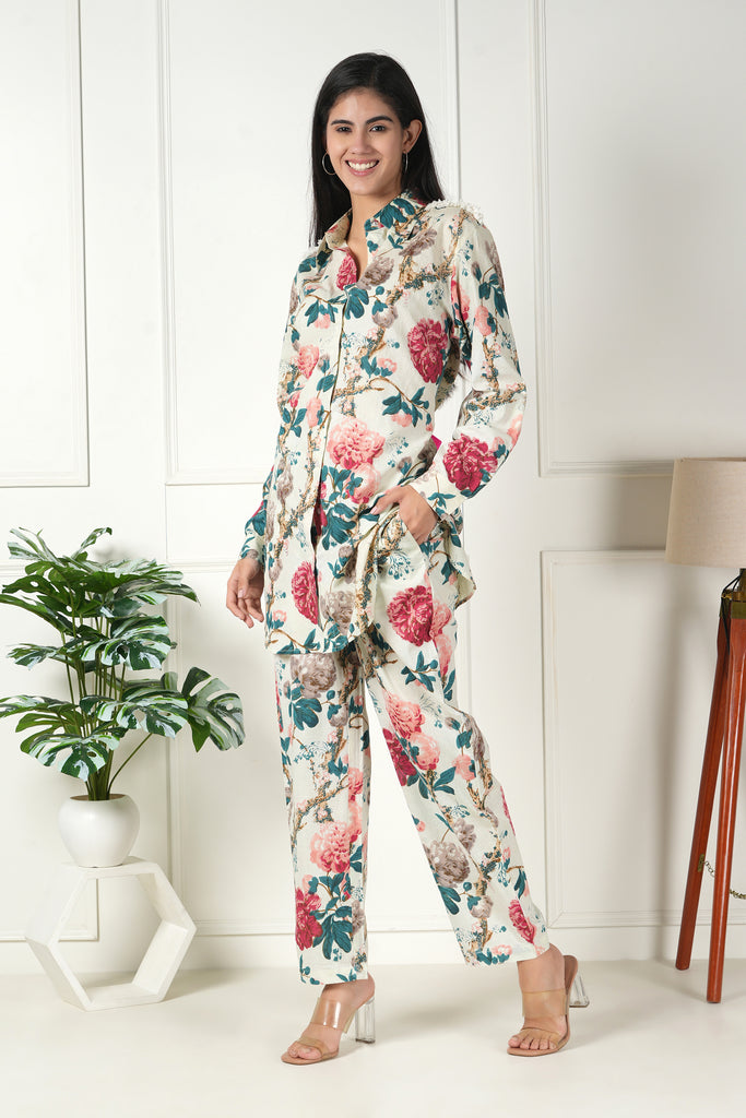 Ivory Blooms Floral Dreams Co-ord Set