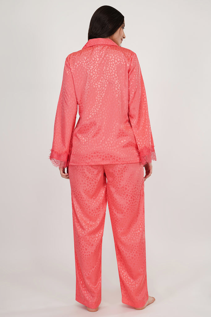 Sweetheart | Pink Heart Jacquard Loungewear Set 